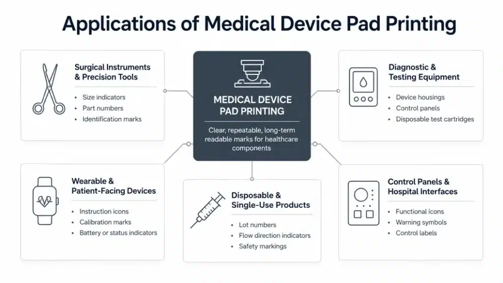 application of medical device pad printing